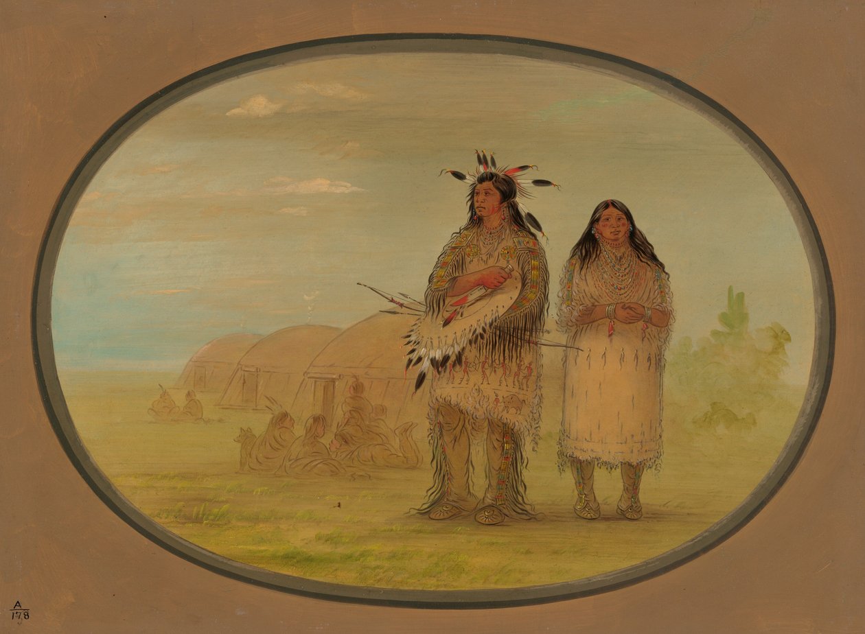 Riccarree Chief and His Wife, 18611869. av George Catlin