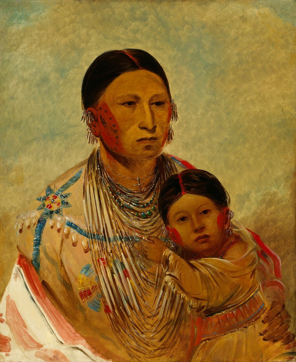 Ru-ton-ye-wee-ma, struttande duva, hustru till vita molnet av George Catlin