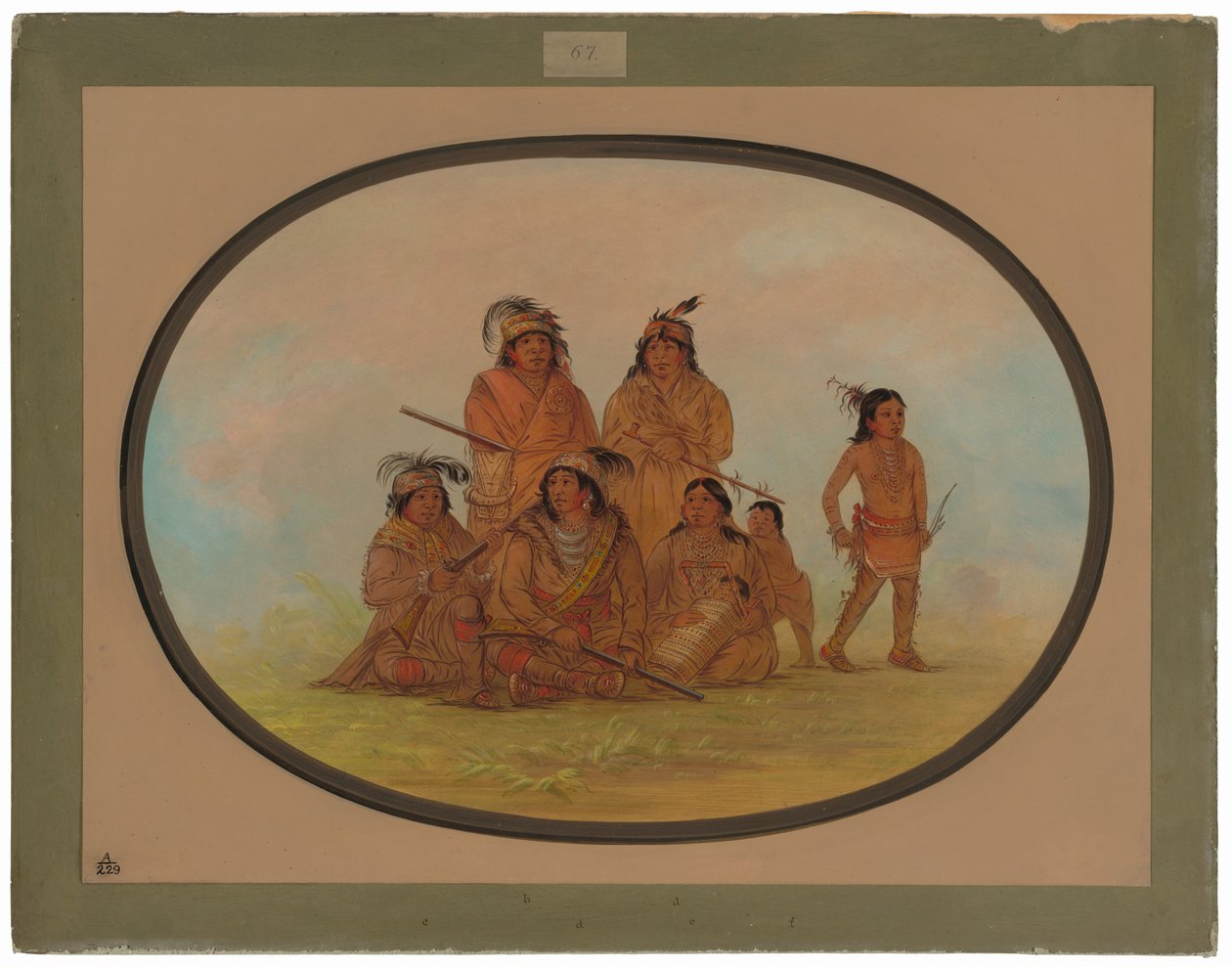 Seminole-indianer, fångar vid Fort Moultrie av George Catlin