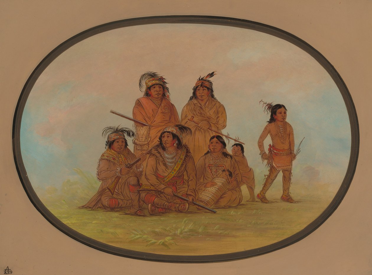 Seminole-indianer, fångar i Fort Moultrie, 18611869. av George Catlin