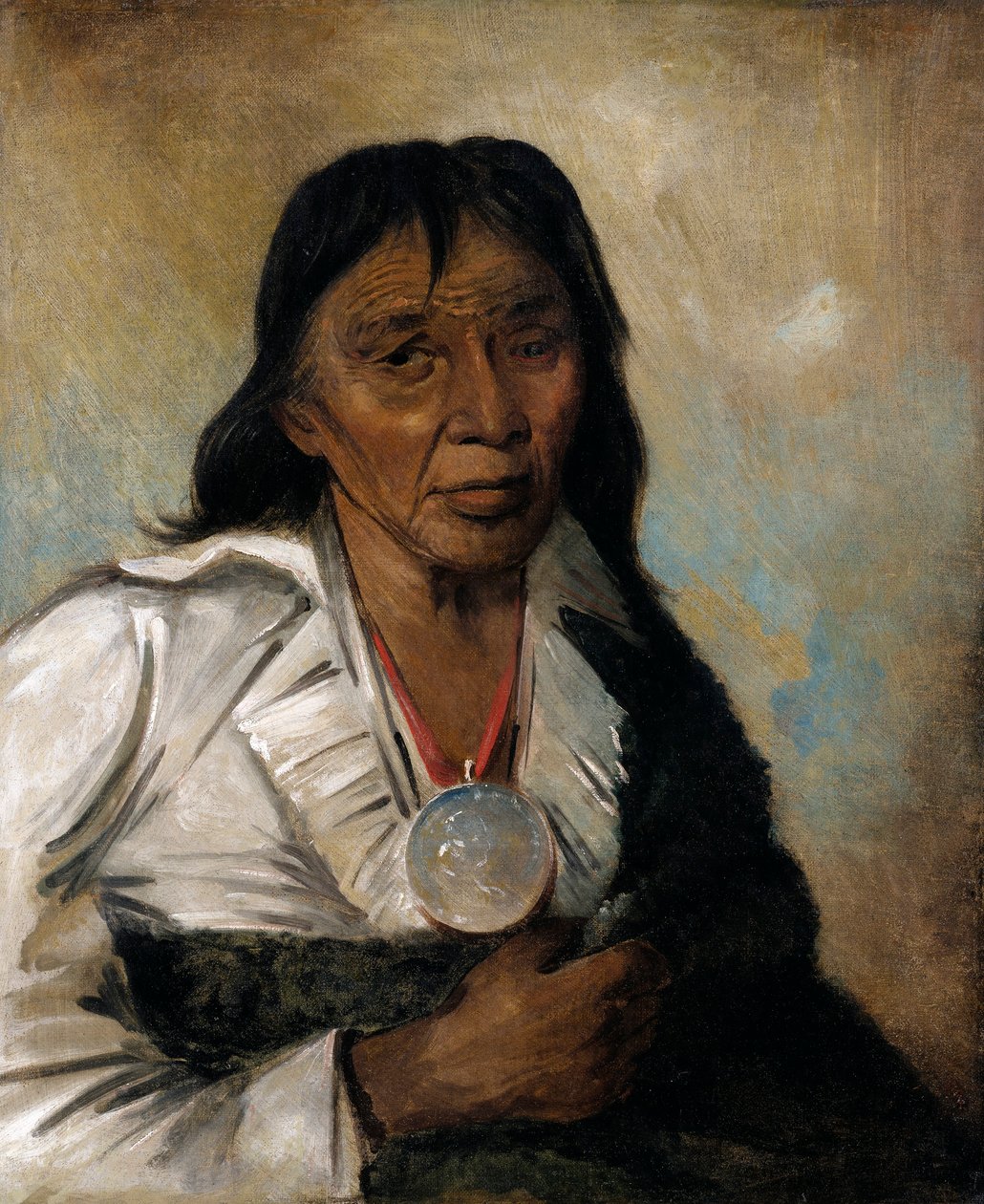 Shin-gós-se-moon, stort segel, en hövding av George Catlin