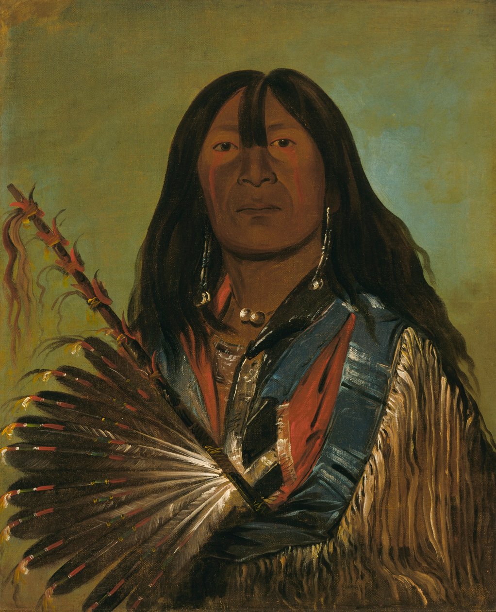 Shón-ka, hunden, hövding för Bad Arrow Points Band av George Catlin