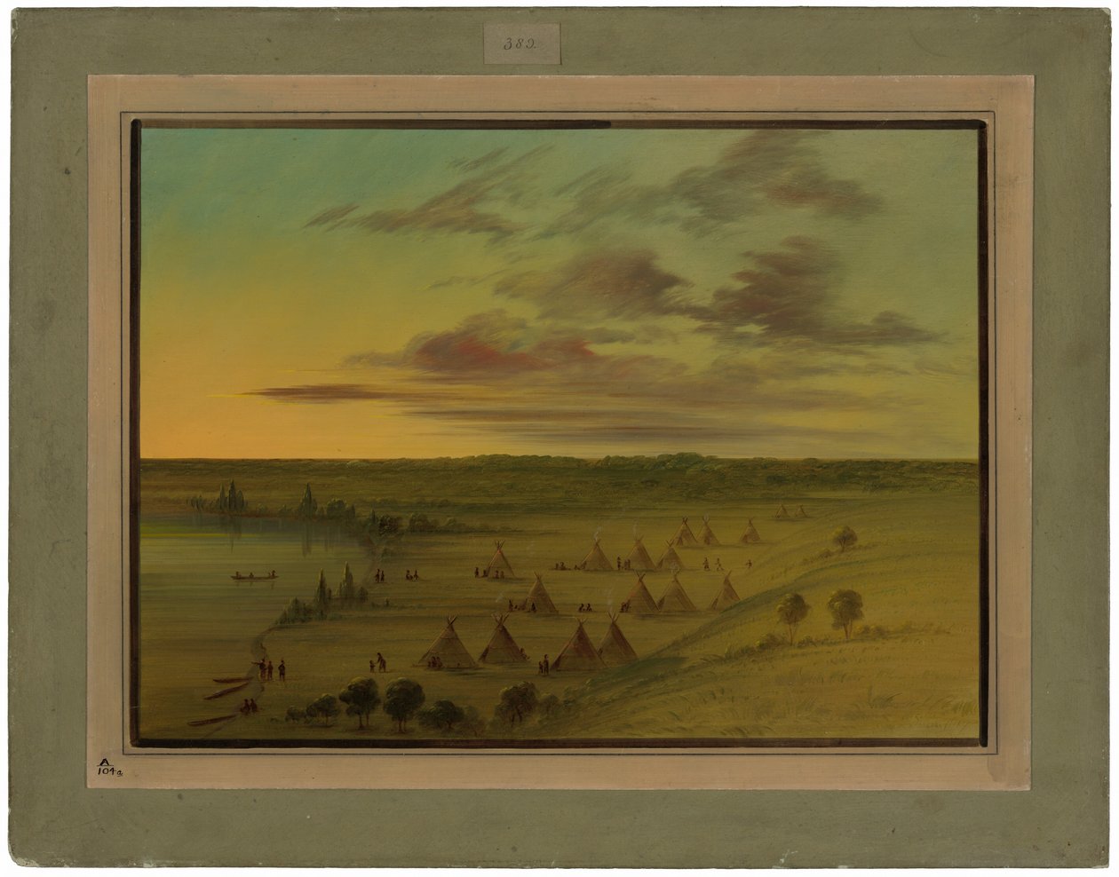 Sioux Village - Svansjön av George Catlin