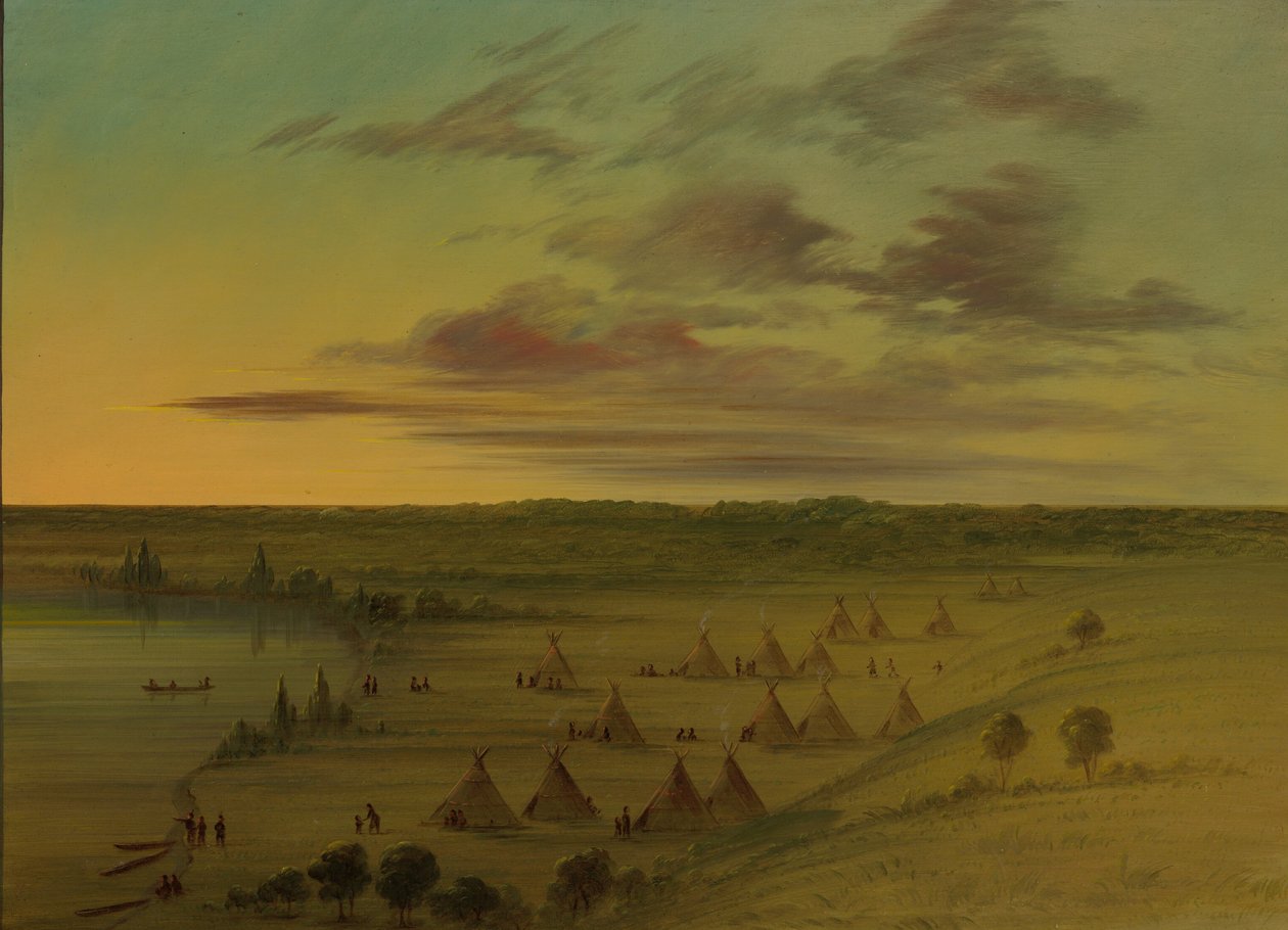 Sioux Village - Svansjön, 18611869. av George Catlin