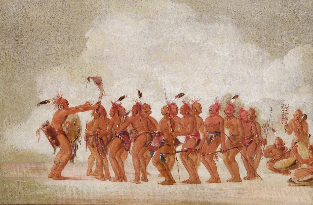 Slavdans, säck och räv, 1835-1837. av George Catlin
