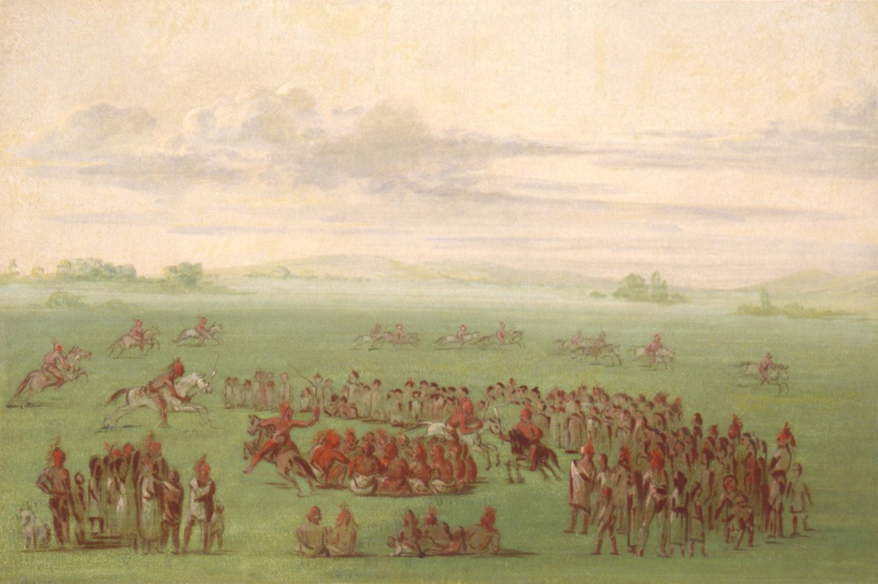 "Rökande hästar", en märklig sedvänja hos Sauk och Fox av George Catlin