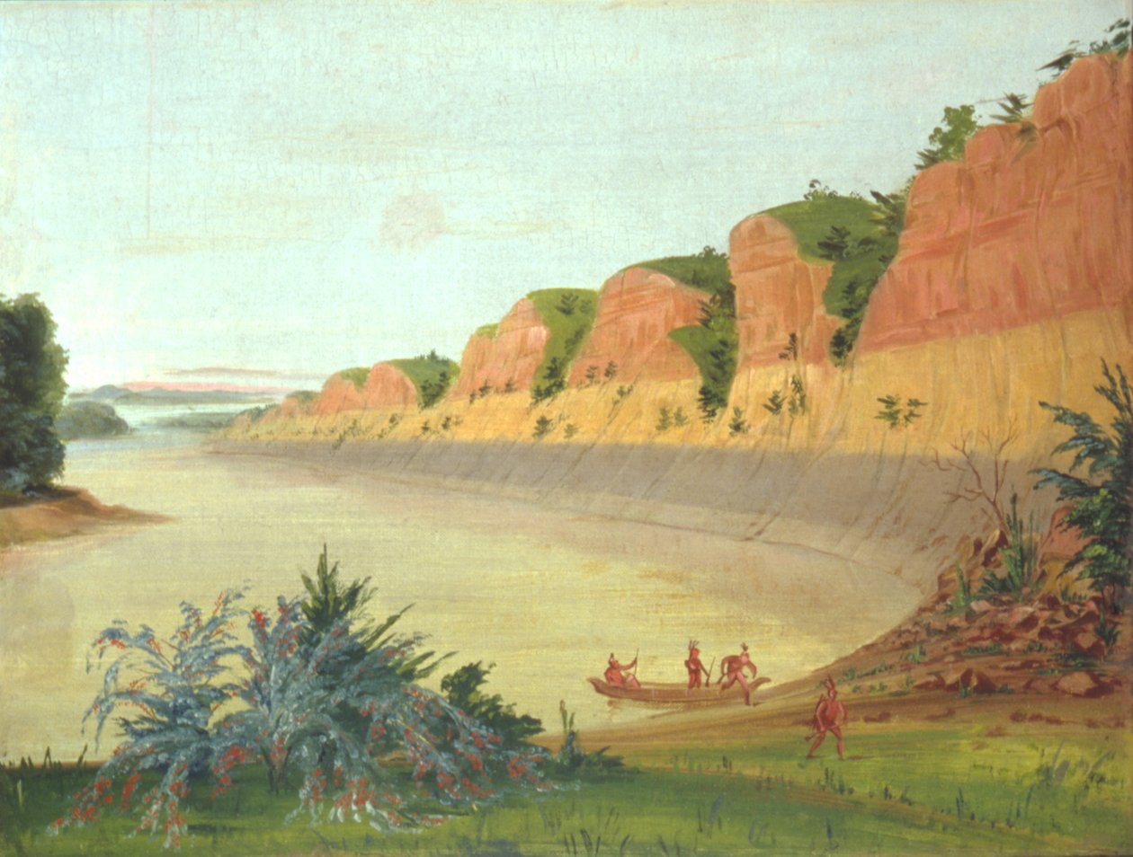 Södra sidan av Buffalo Island, med Buffalo Berries i förgrunden av George Catlin
