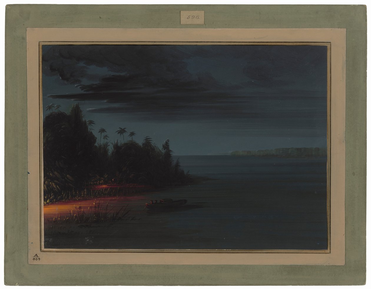 Spjutkastning i fackelljus av George Catlin