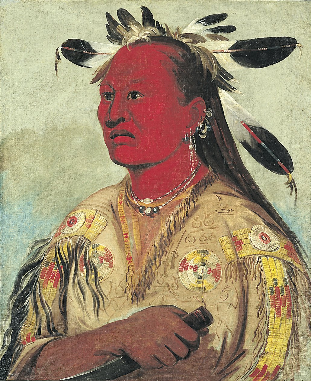 Stán-au-pat, Bloody Hand, stamhövding, 1832. av George Catlin