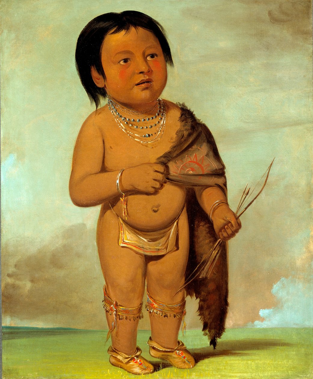 Tcha-aés-ka-ding, sonson till Buffalo Bulls ryggfett av George Catlin
