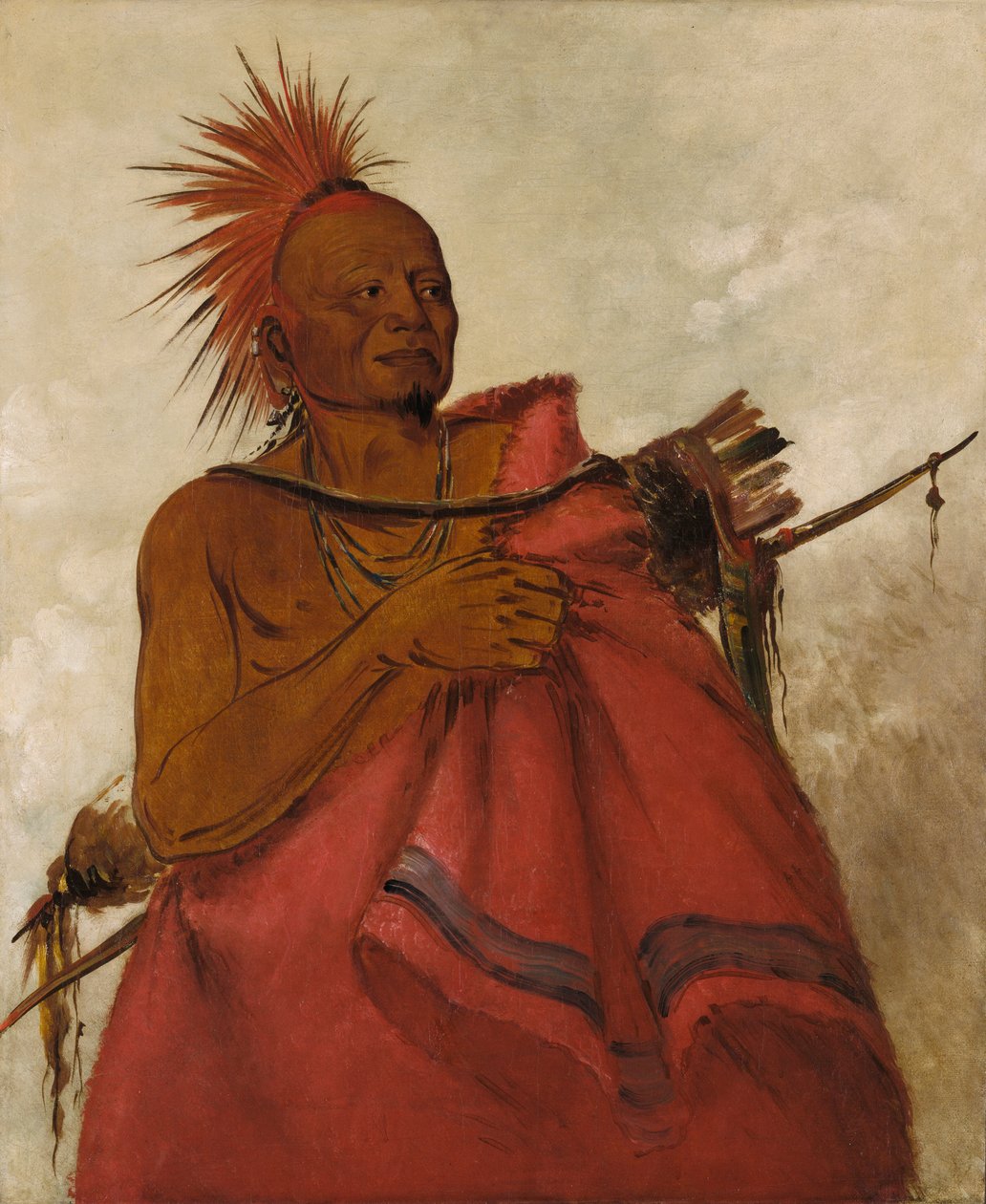 Tcha-tó-ga, Mad Buffalo, mördare av två vita män, 1834. av George Catlin