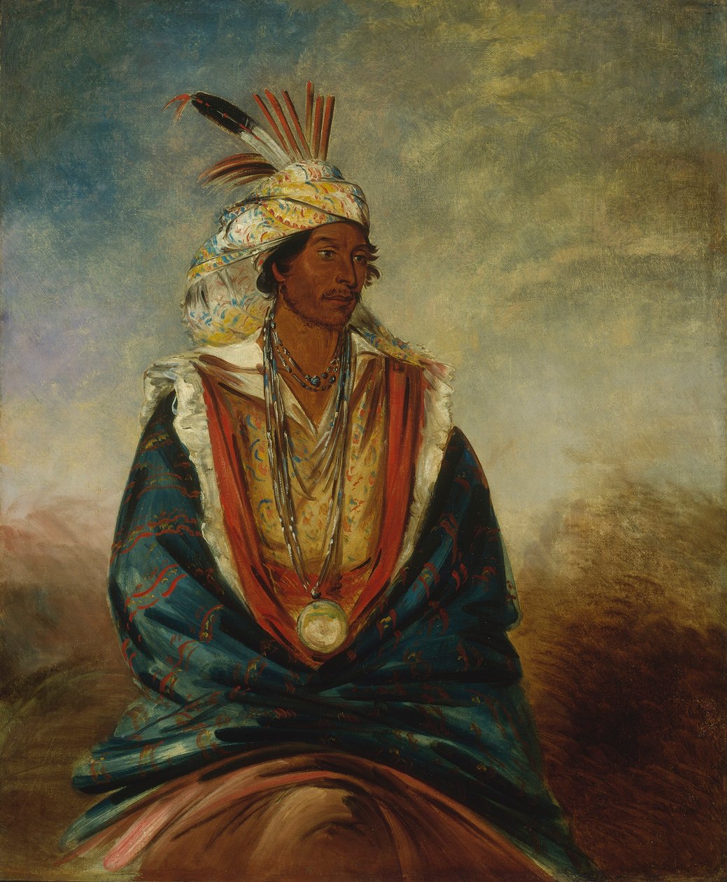 Tel-maz-há-za, en krigare av rang av George Catlin