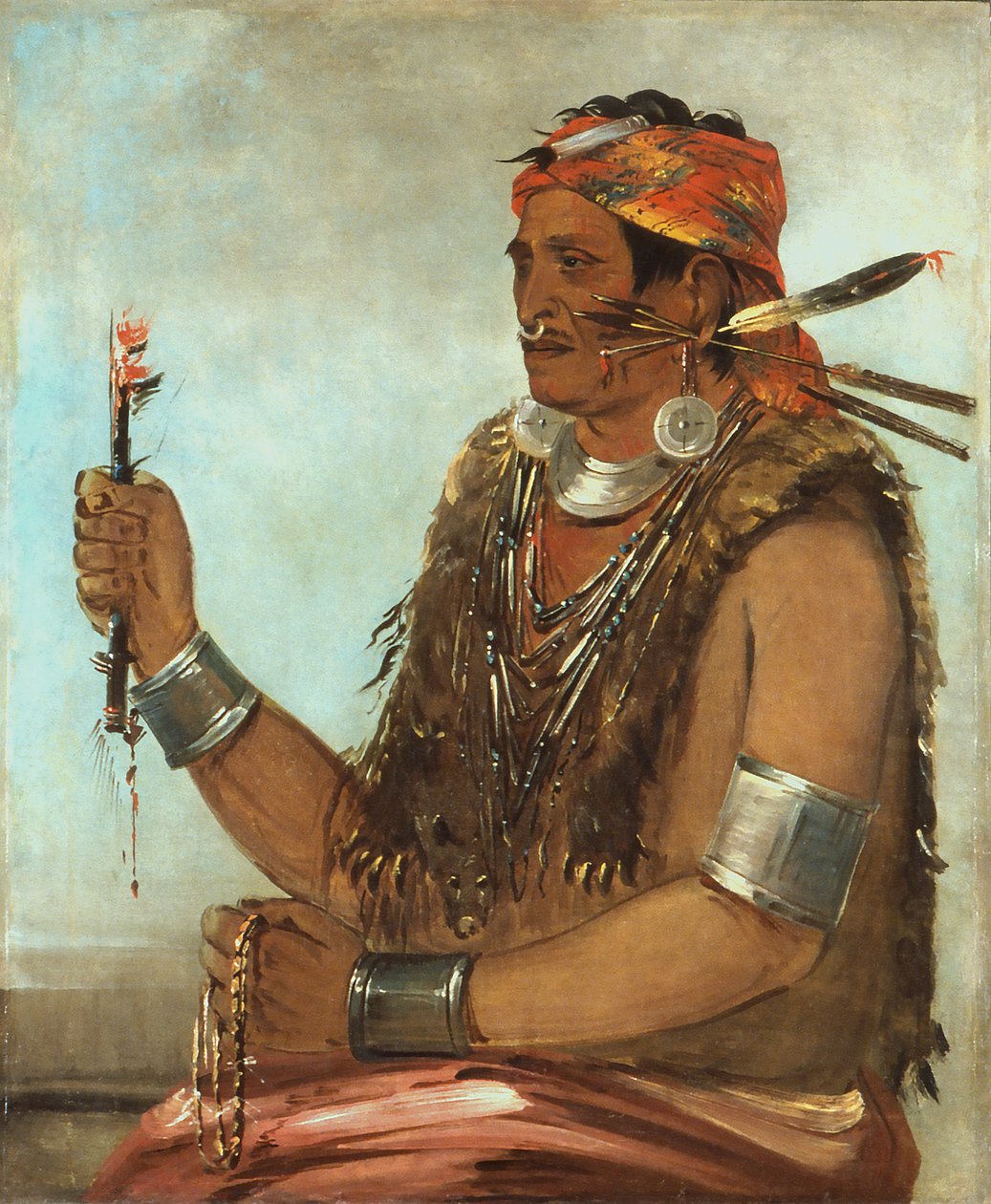 Ten-sqúat-a-way, Den öppna dörren, känd som profeten, bror till Tecumseh av George Catlin
