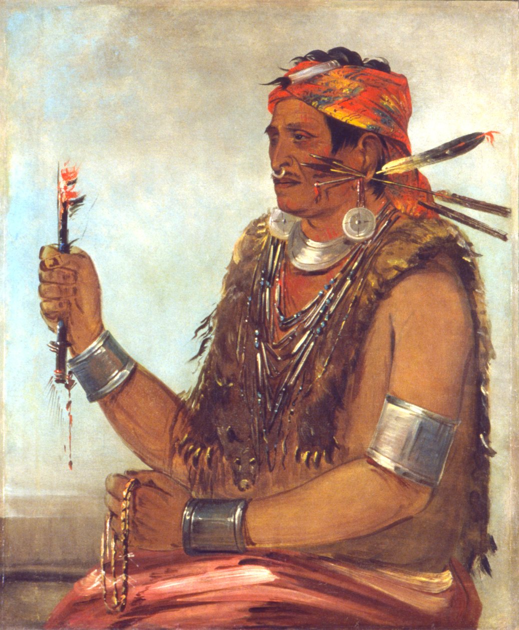 Ten-sqúat-a-way, den öppna dörren, känd som profeten, bror till Tecumseh av George Catlin