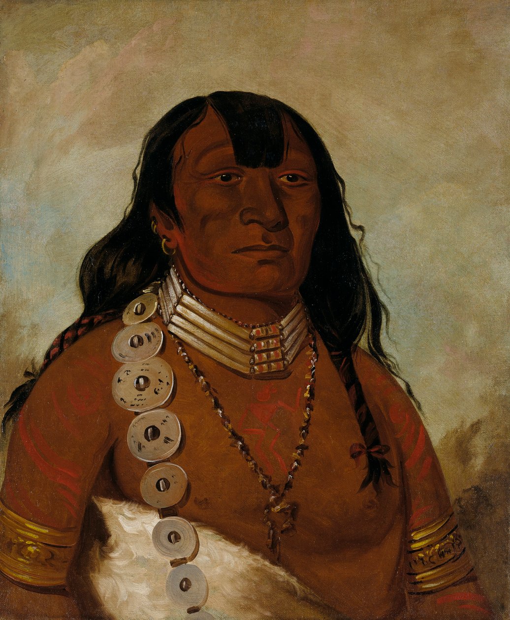 Téh-tóot-sah (mer känd som Tohausen, Little Bluff), första hövding av George Catlin