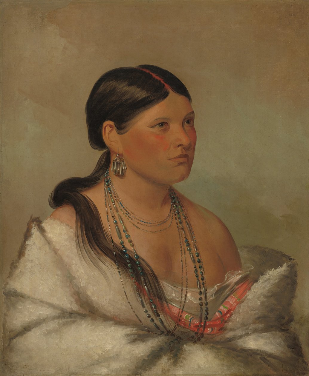 Den kvinnliga örnen - Shawano, 1830. av George Catlin