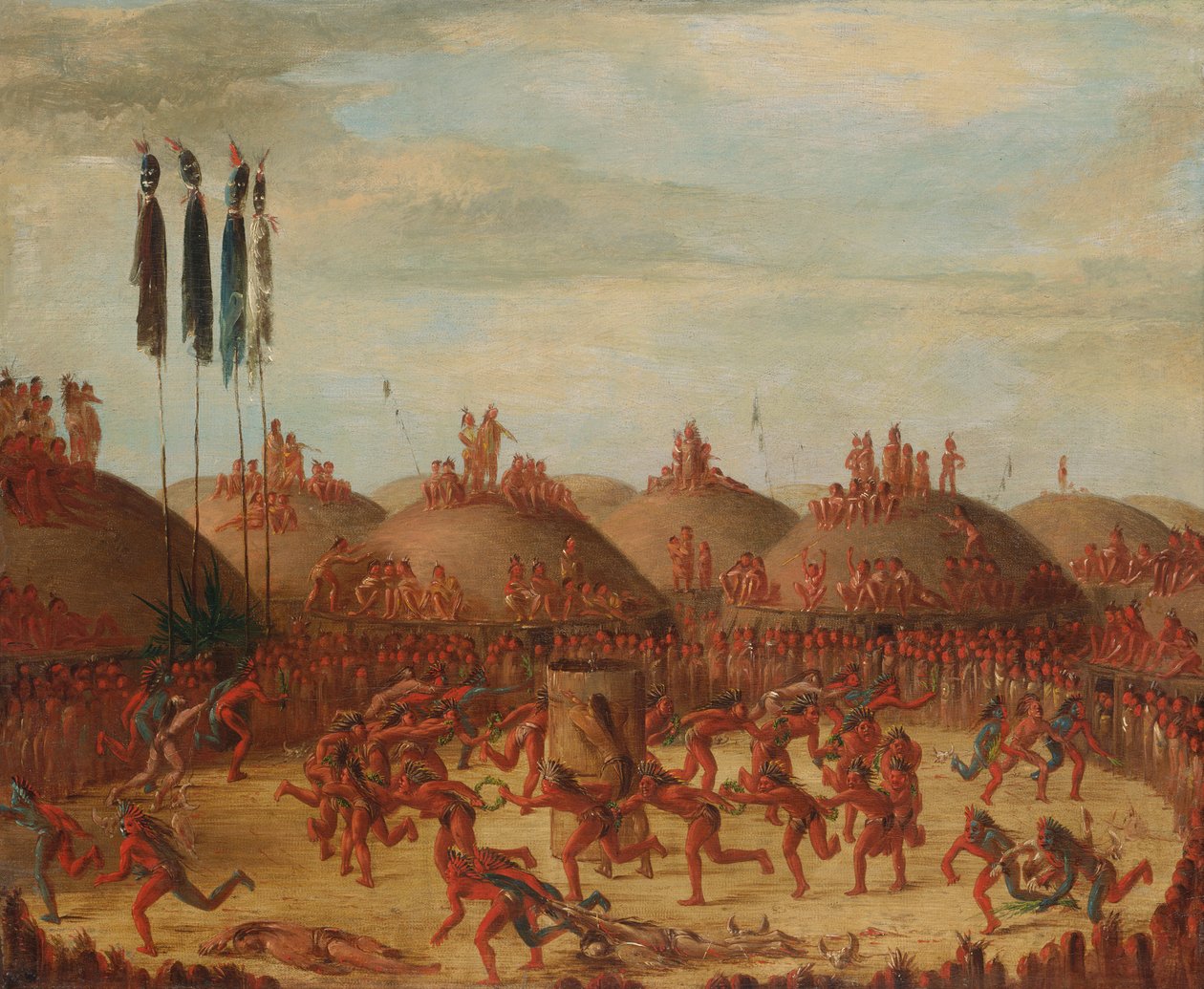 The Last Race, Mandan O-kee-pa-ceremonin, 1832. av George Catlin