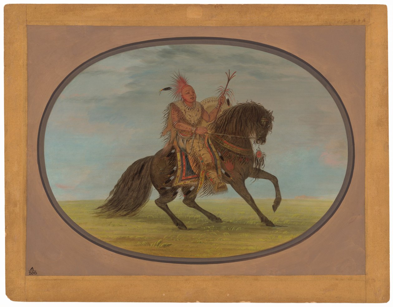 Den springande räven på en fin häst - Saukie av George Catlin