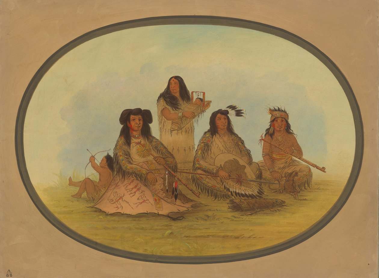 Sioux-hövdingen med flera indianer, 18611869. av George Catlin