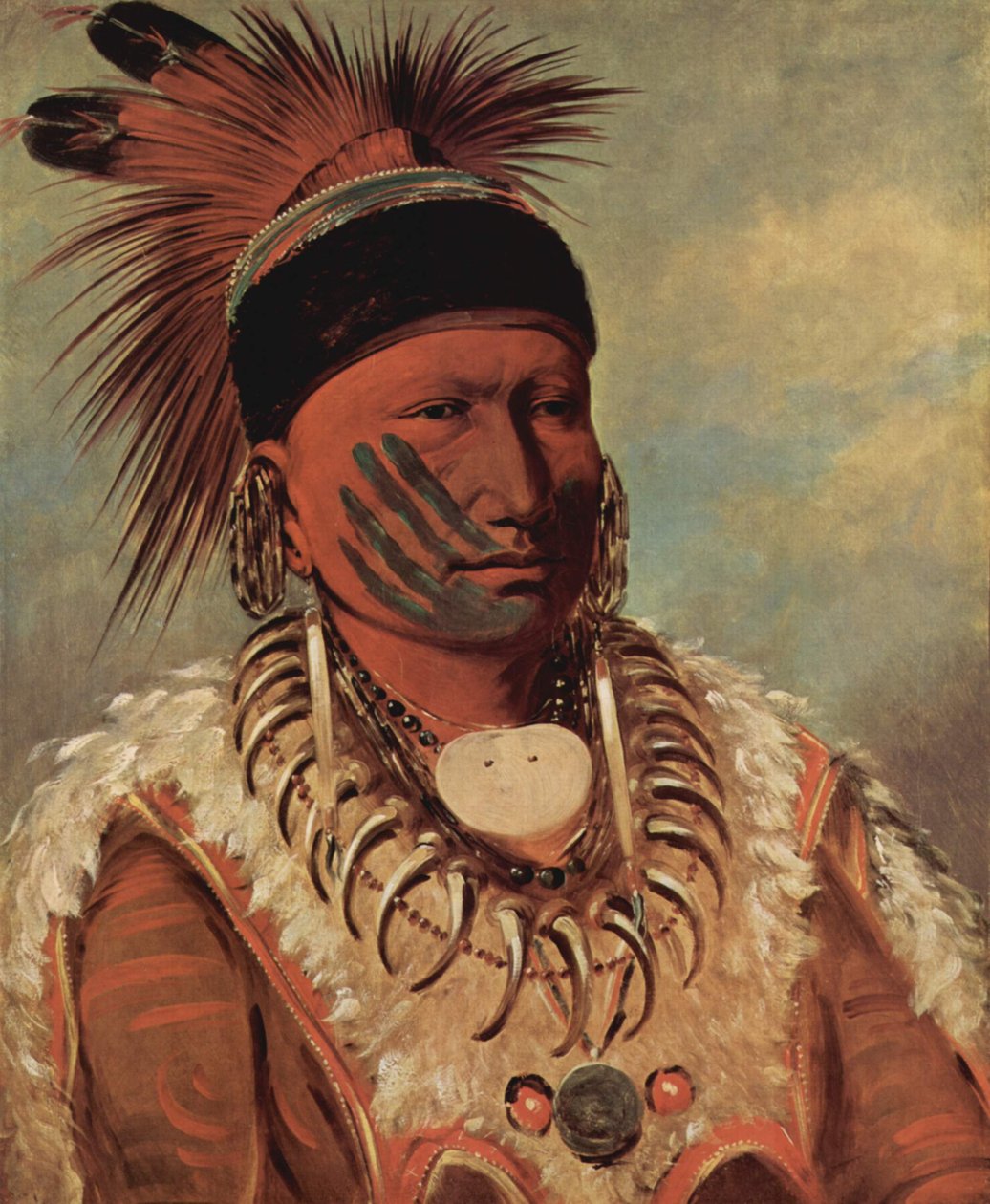 Vita molnet, hövding över Iowaindianerna av George Catlin