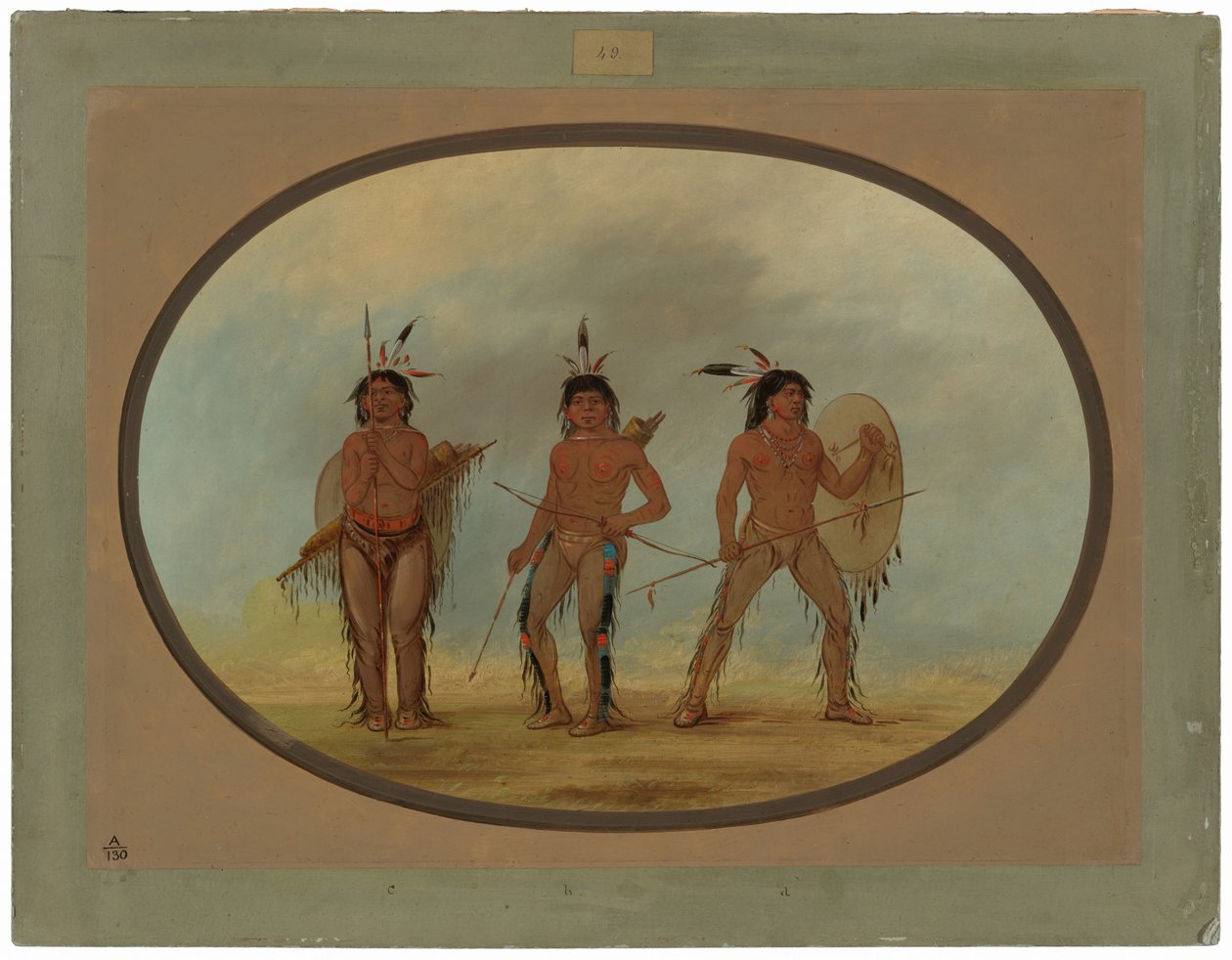 Tre cheyennekrigare av George Catlin