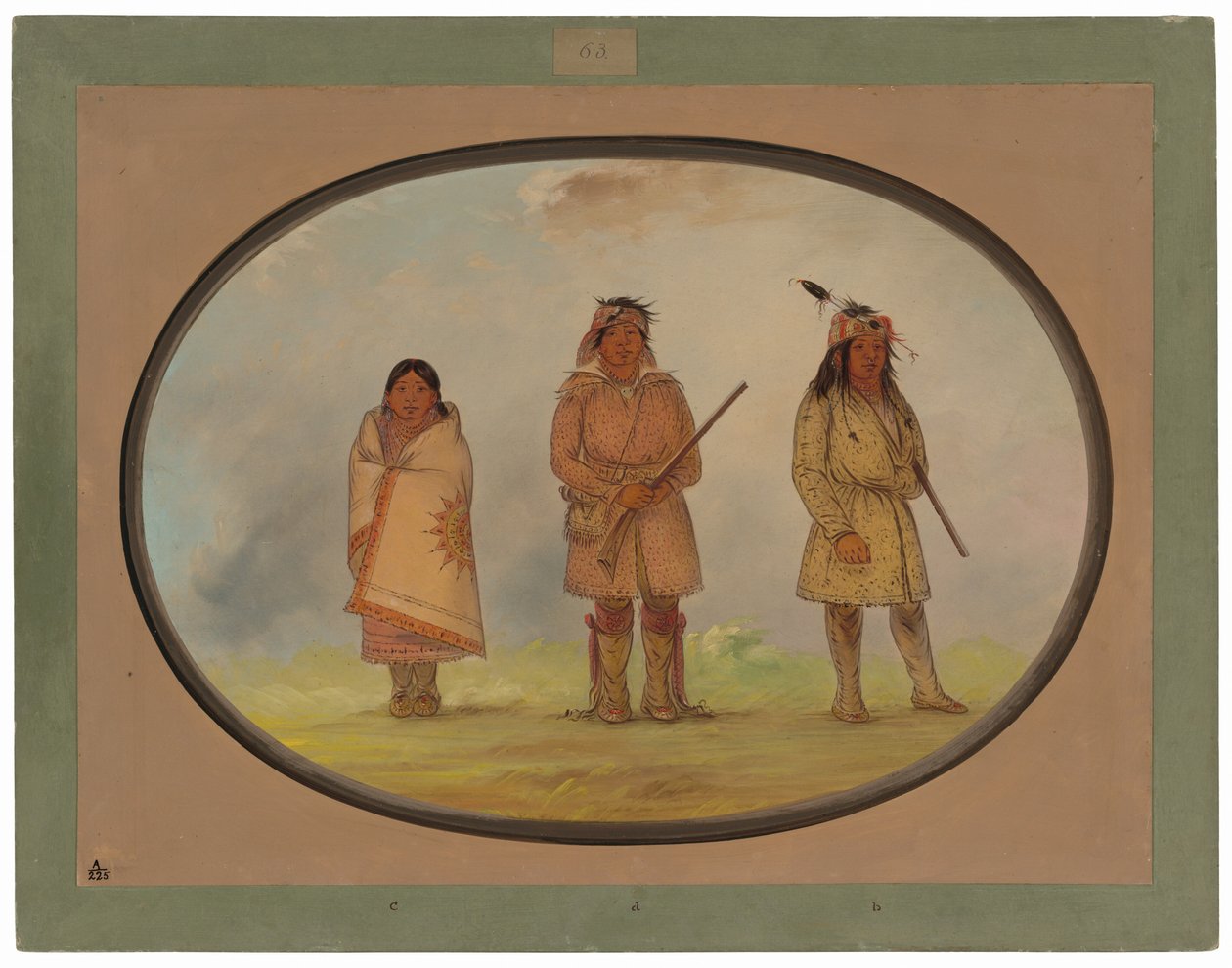 Tre Delaware-indianer av George Catlin