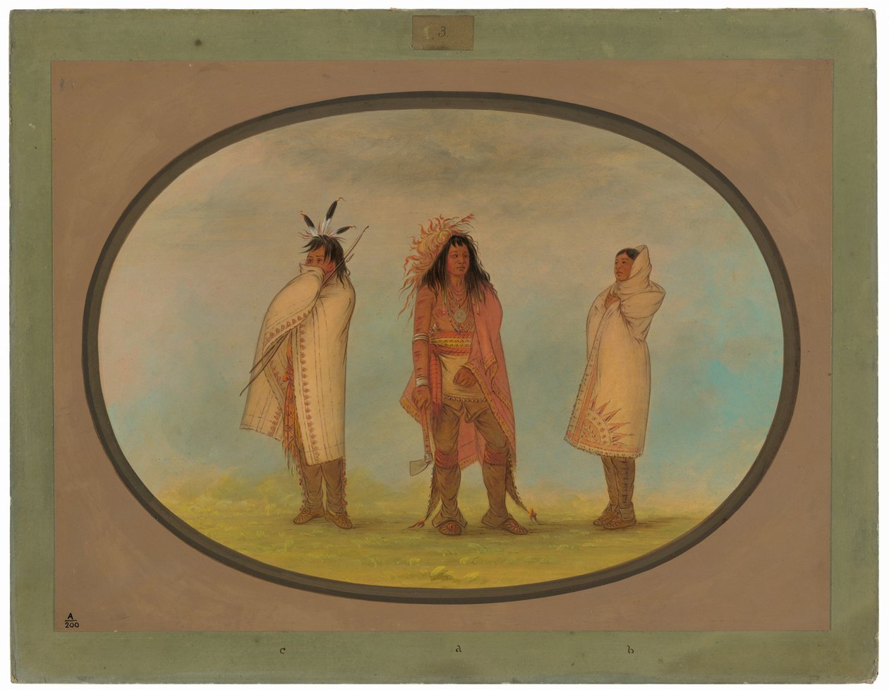 Tre Iroquois-indianer av George Catlin