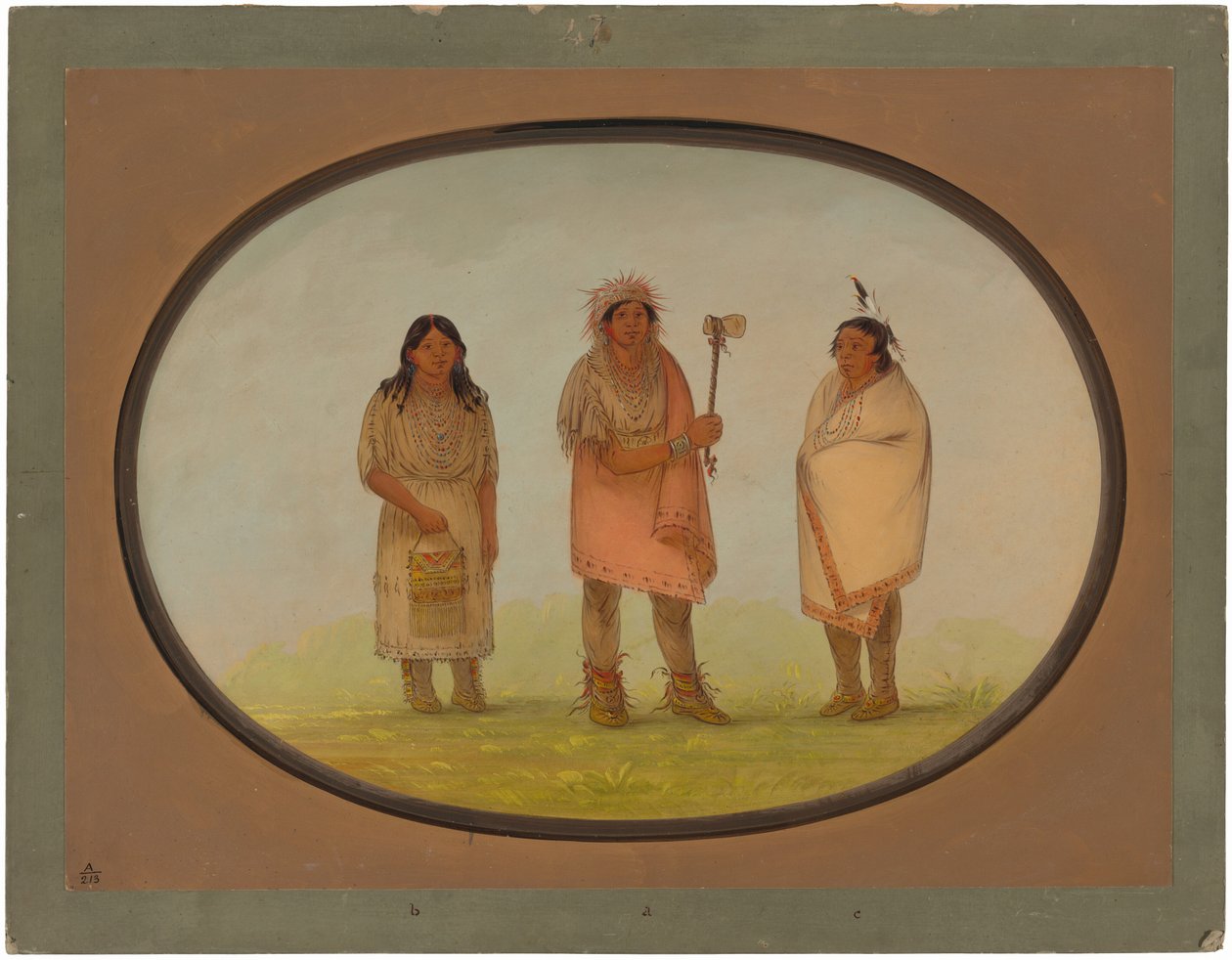 Tre Piankeshaw-indianer av George Catlin
