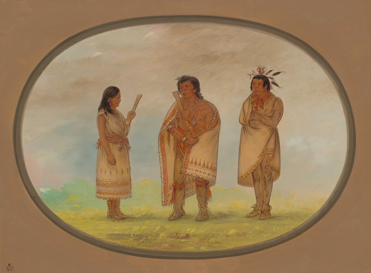 Tre Pottawatomie-indianer, 18611869. av George Catlin