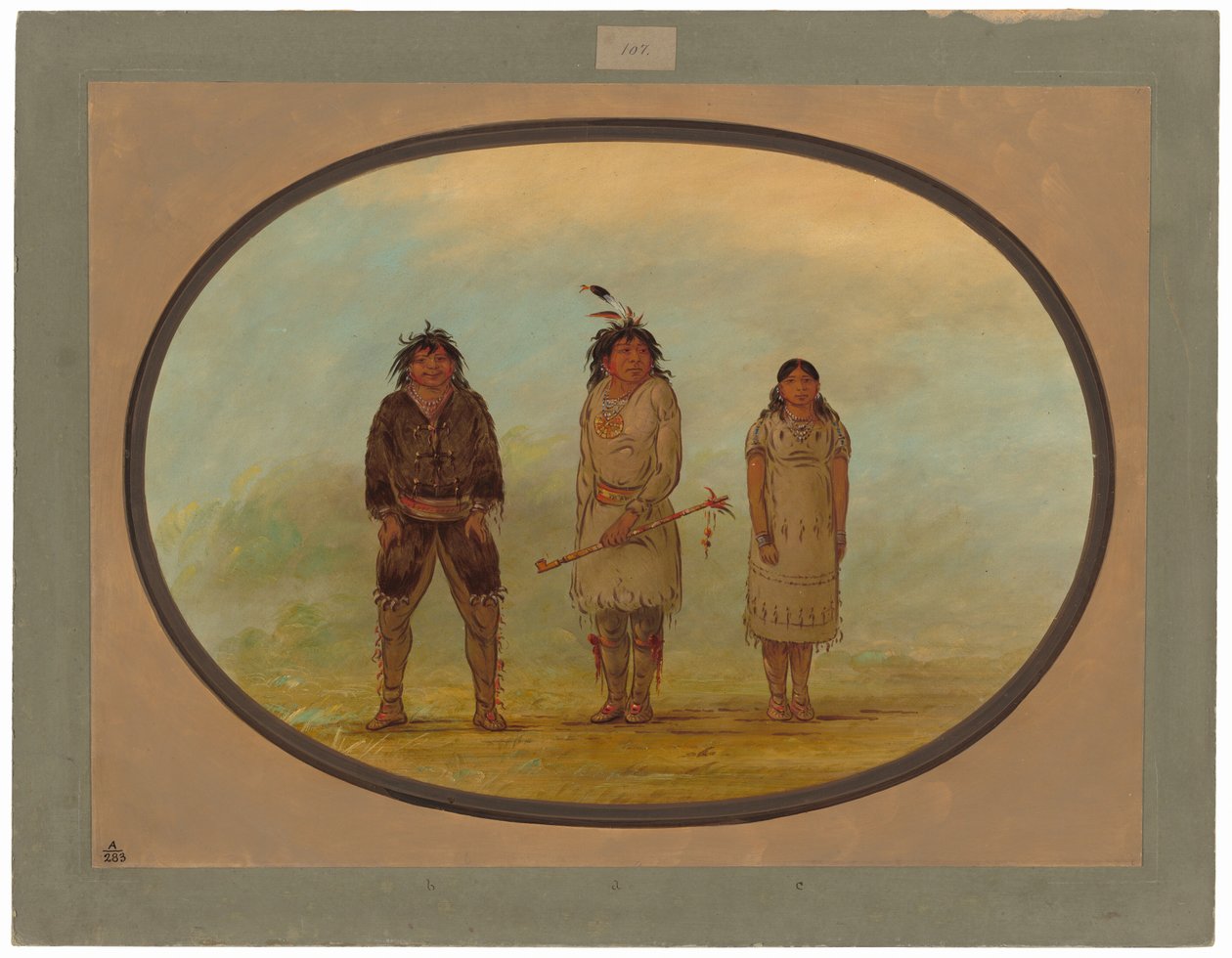 Tre Selish-indianer av George Catlin