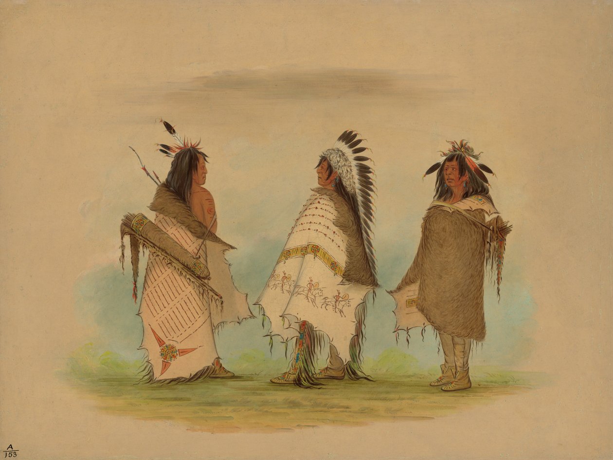 Tre Shoshonee-krigare, 1861. av George Catlin