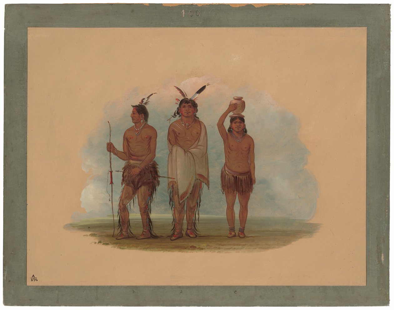 Tre Walla Walla-indianer av George Catlin