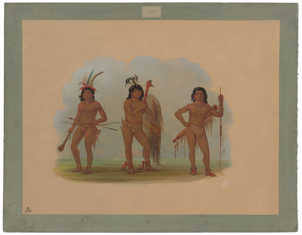 Tre Zurumati-indianer av George Catlin