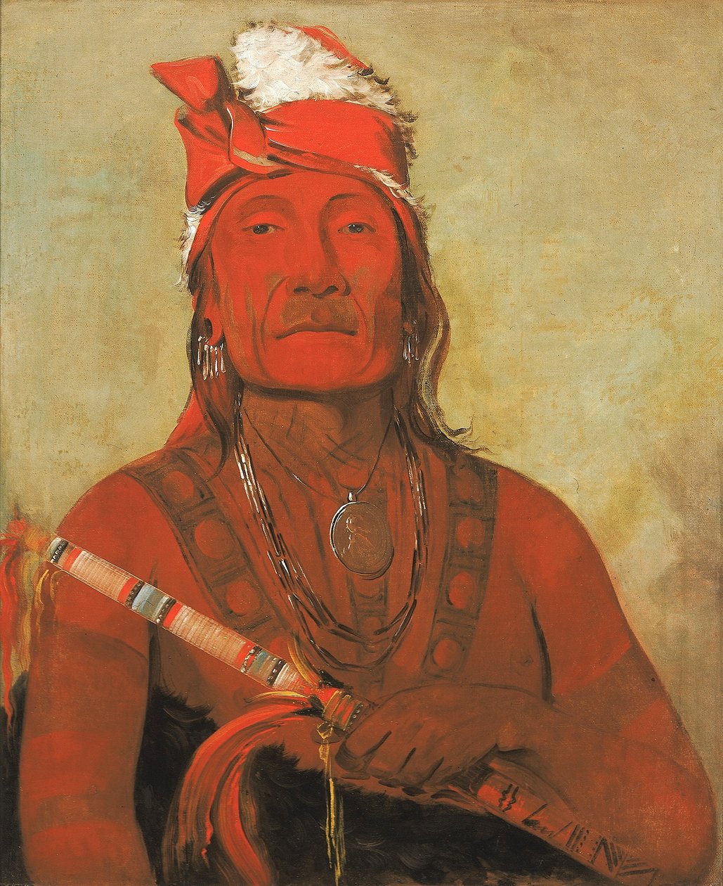Toh-kí-e-to, sten med horn, en hövding av George Catlin