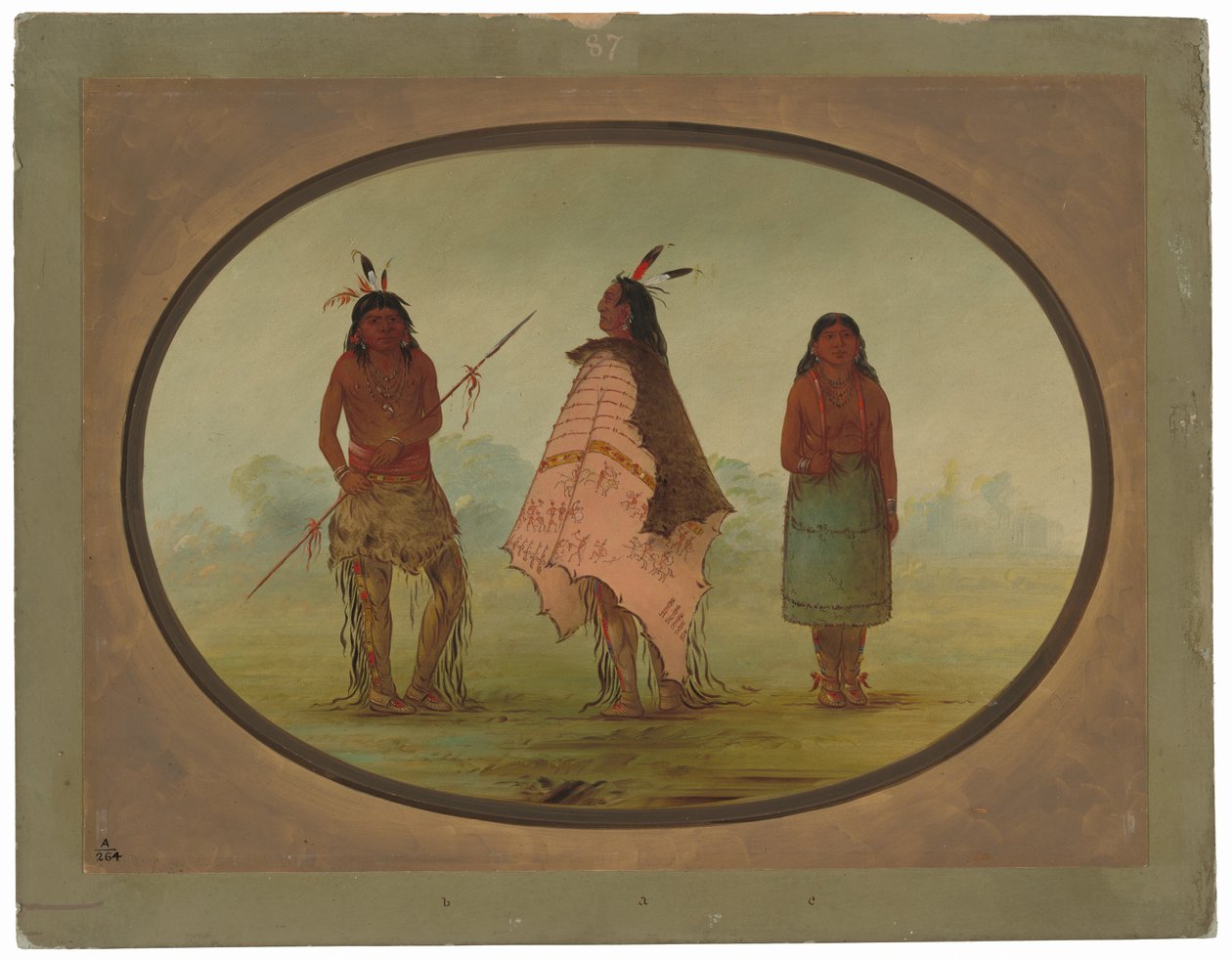 Två Apachee Warriors och en kvinna av George Catlin