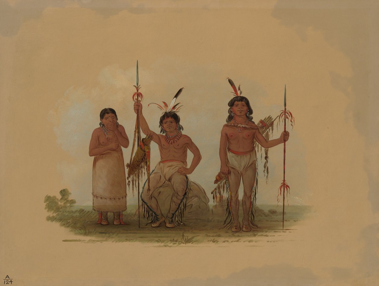 Två Arapaho-krigare och en kvinna, 18611869. av George Catlin