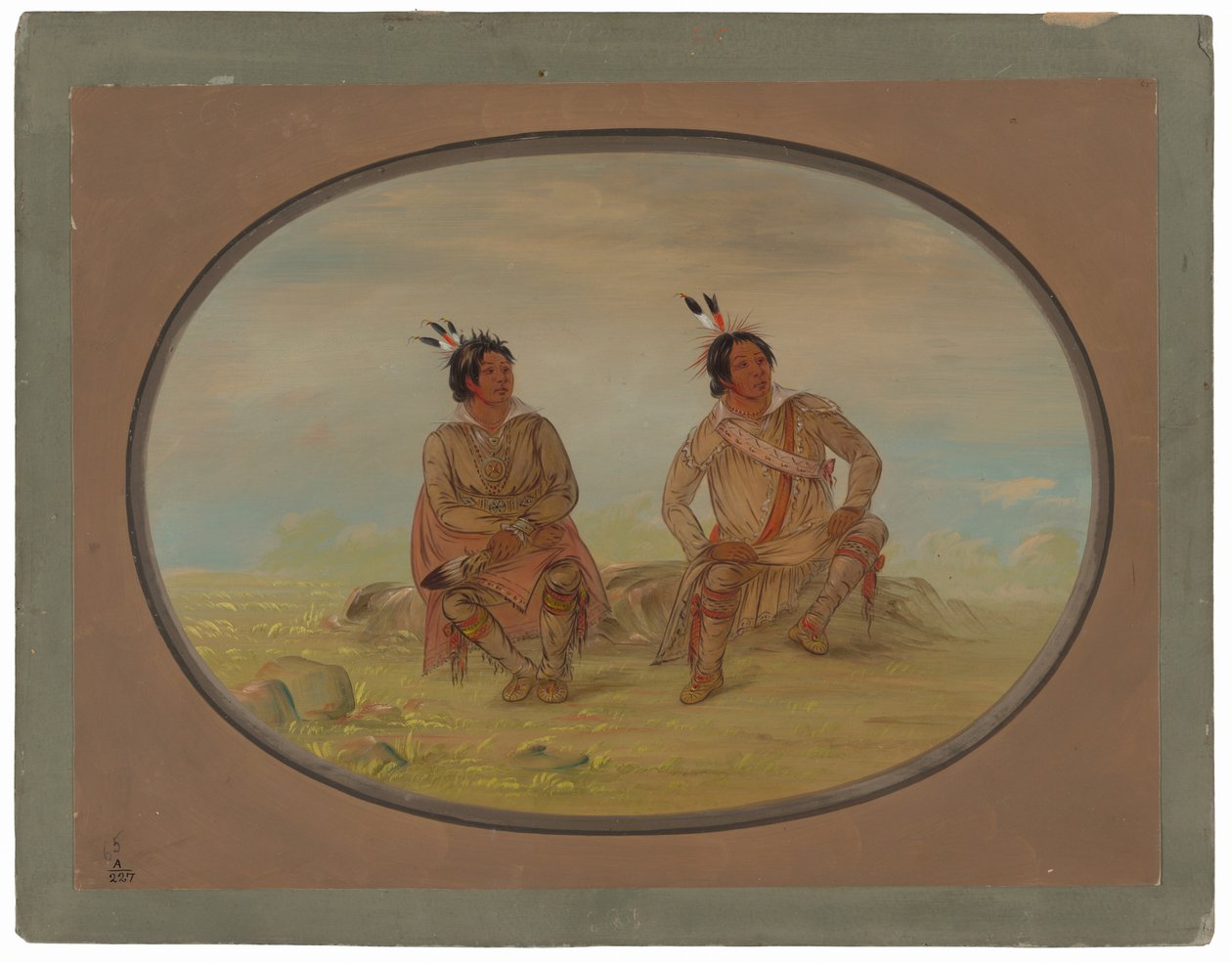 Två Choctaw-indianer av George Catlin