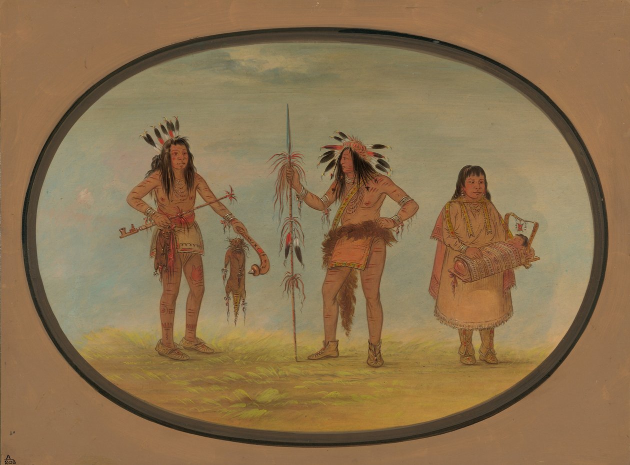 Two Ojibbeway Warriors and a Woman, 18611869. av George Catlin