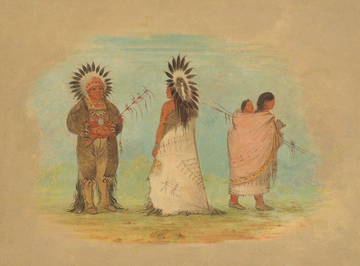Två Ottoe-hövdingar och en kvinna, 18611869. av George Catlin