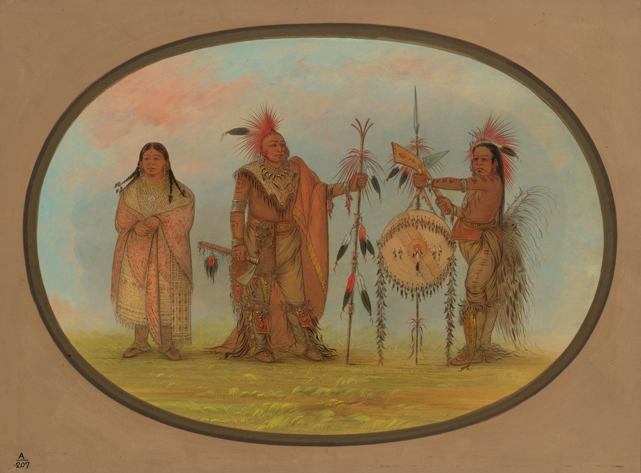 Två Saukie-hövdingar och en kvinna, 18611869. av George Catlin