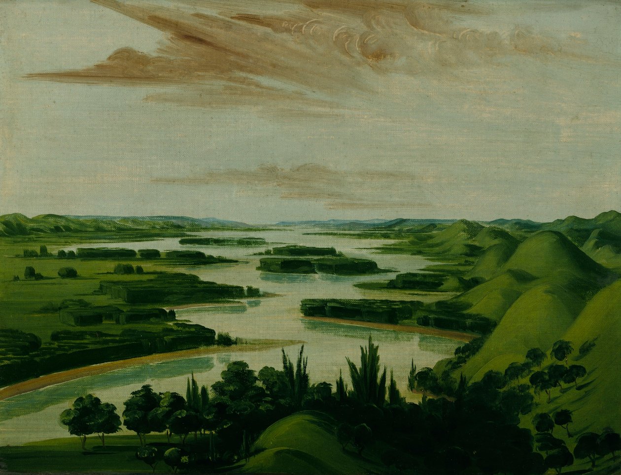 Utsikt från Floyds grav, 1300 miles över St. Louis av George Catlin