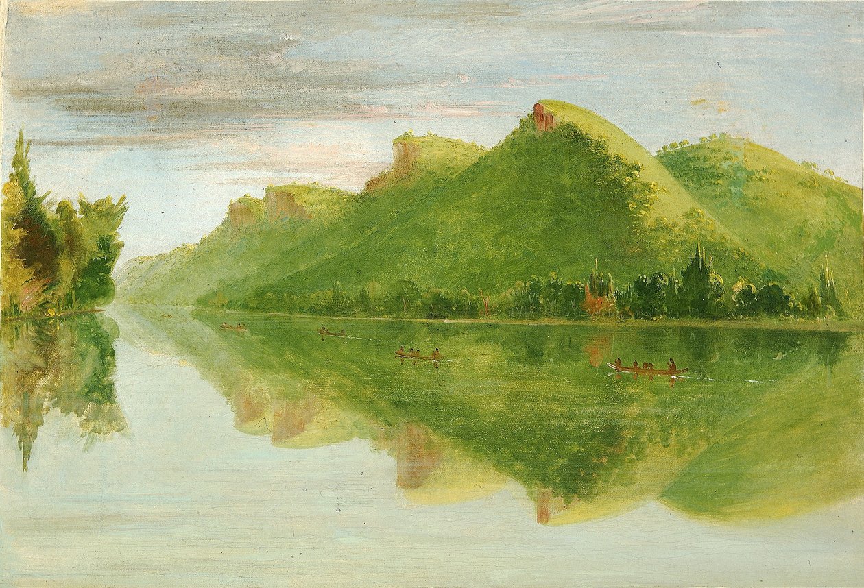 Utsikt över övre Mississippi, vackra präriebloss av George Catlin