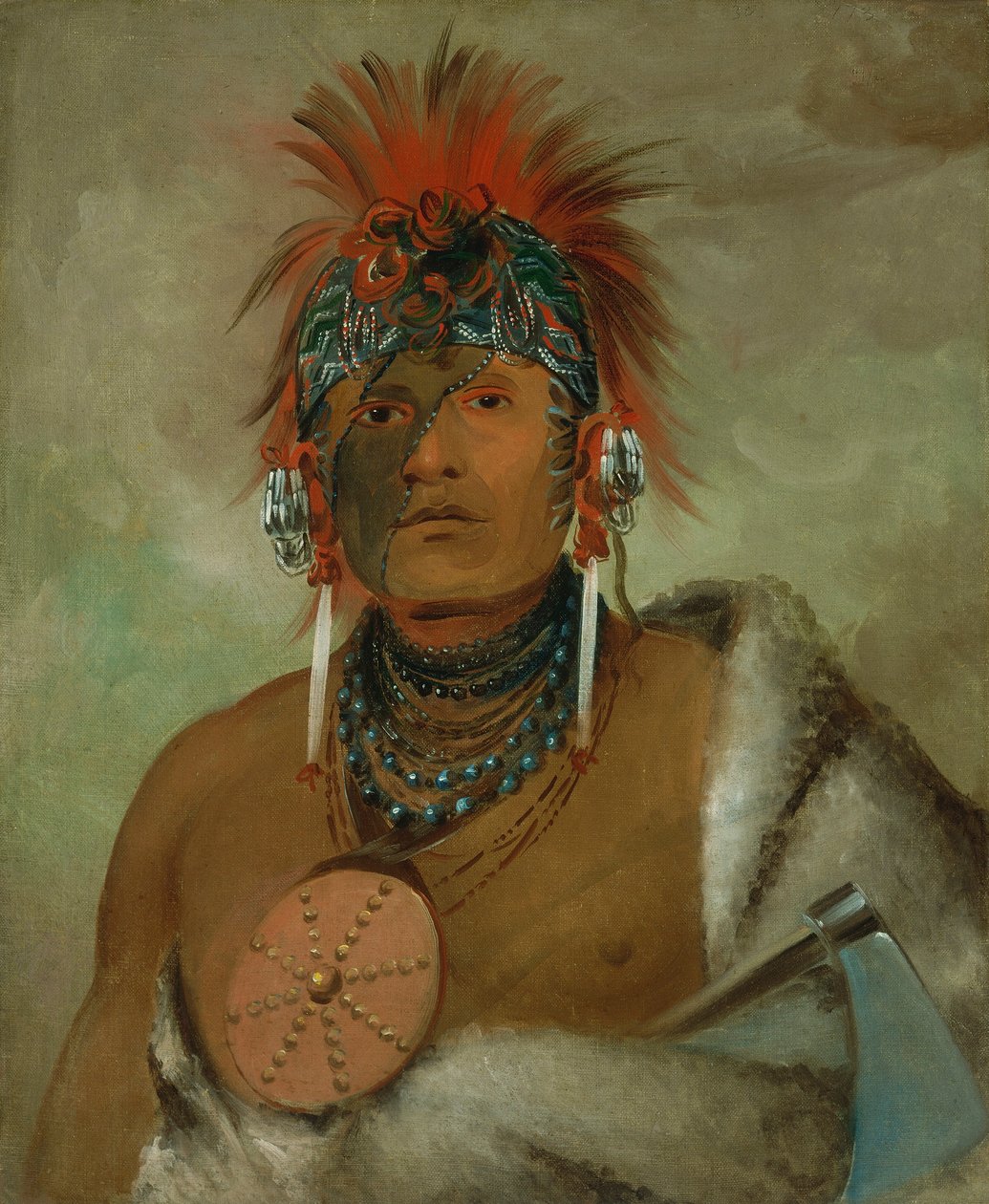 Wá-hón-ga-shee, ingen idiot, en stor fåntratt av George Catlin