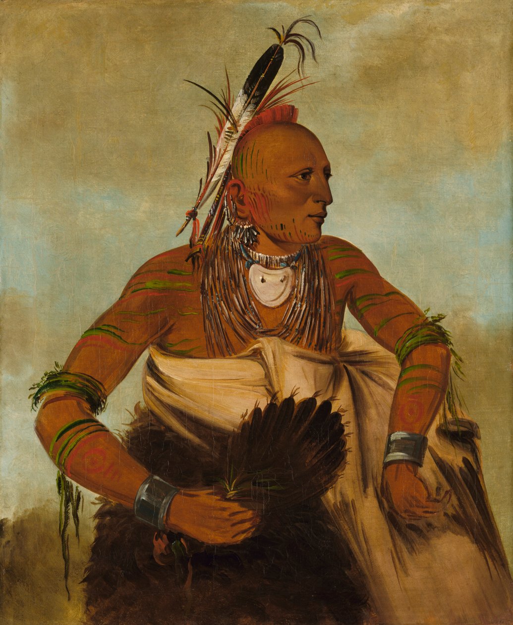 Wa-ho-béck-ee, en stilig modig, 1834. av George Catlin