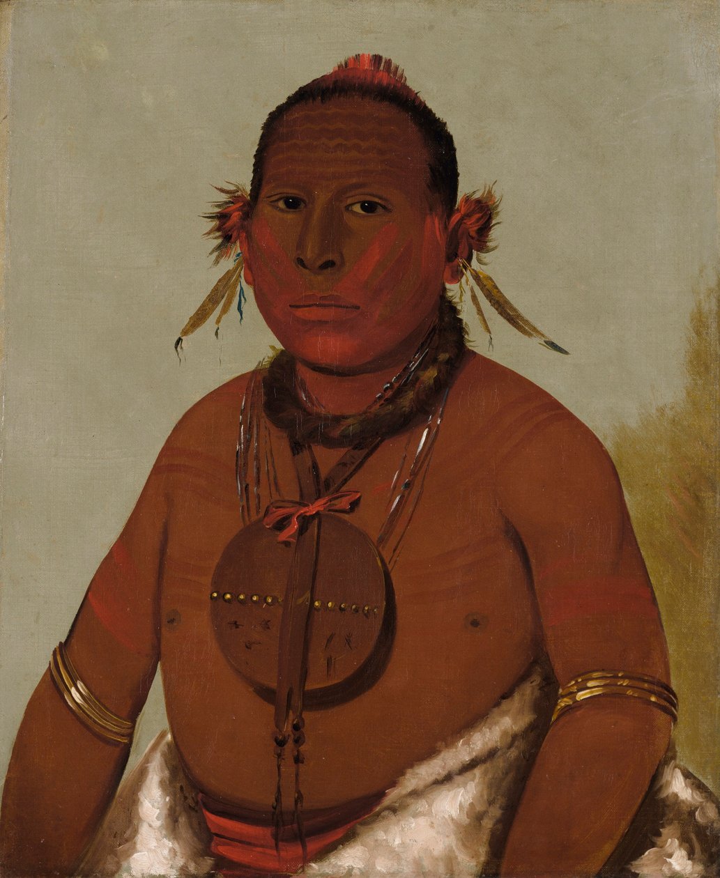 Wa-sáw-me-saw, Dånande åska, Black Hawks yngste son av George Catlin