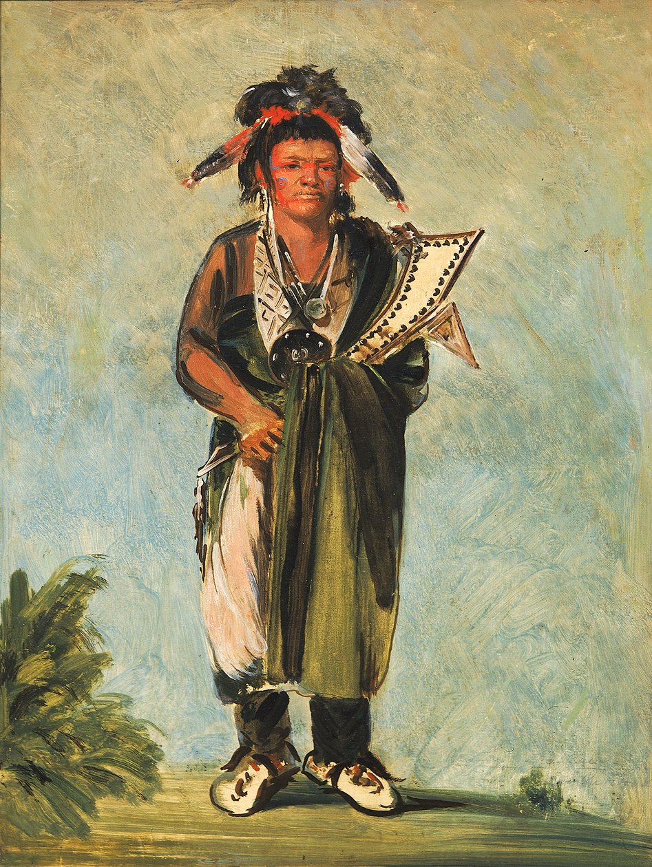 Wah-kón-ze-kaw, Ormen, 1828. av George Catlin
