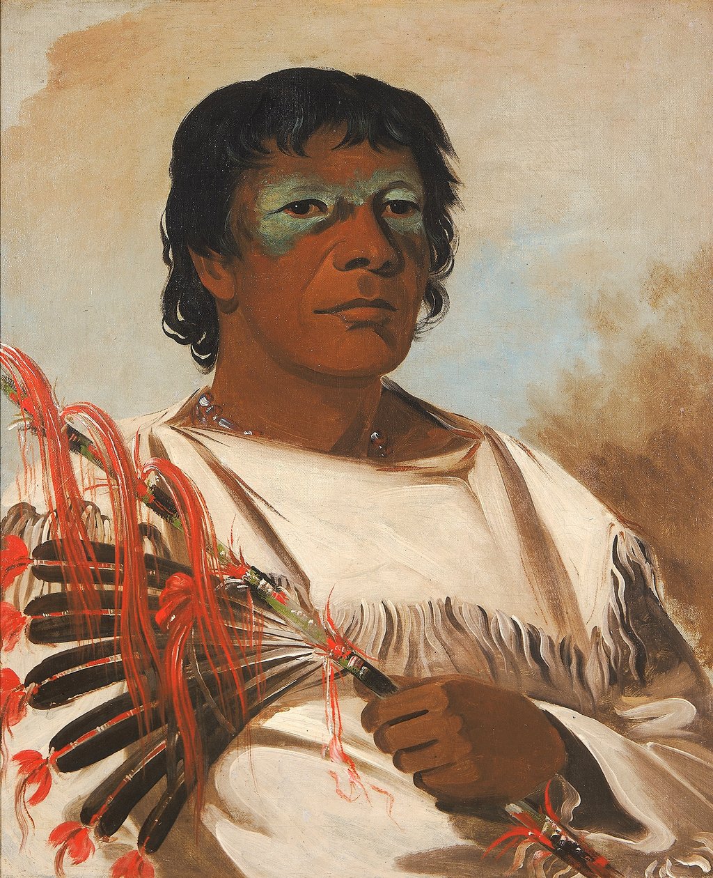 Wah-pe-kée-suck, Vita molnet (kallad profeten), rådgivare till Black Hawk av George Catlin