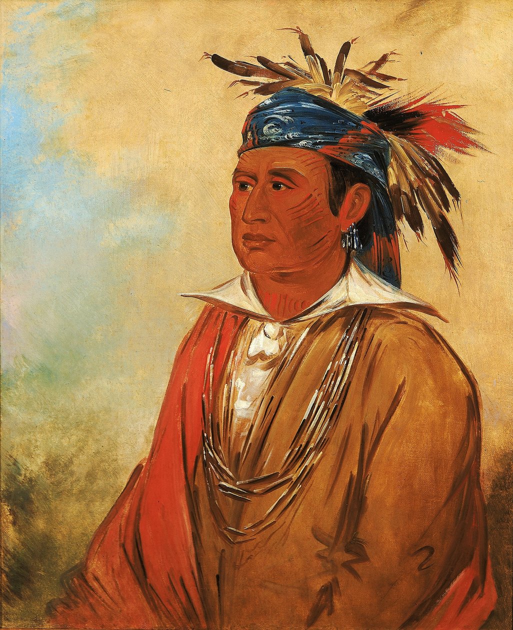 Wah-pón-jee-a, Svanen, en krigare av George Catlin