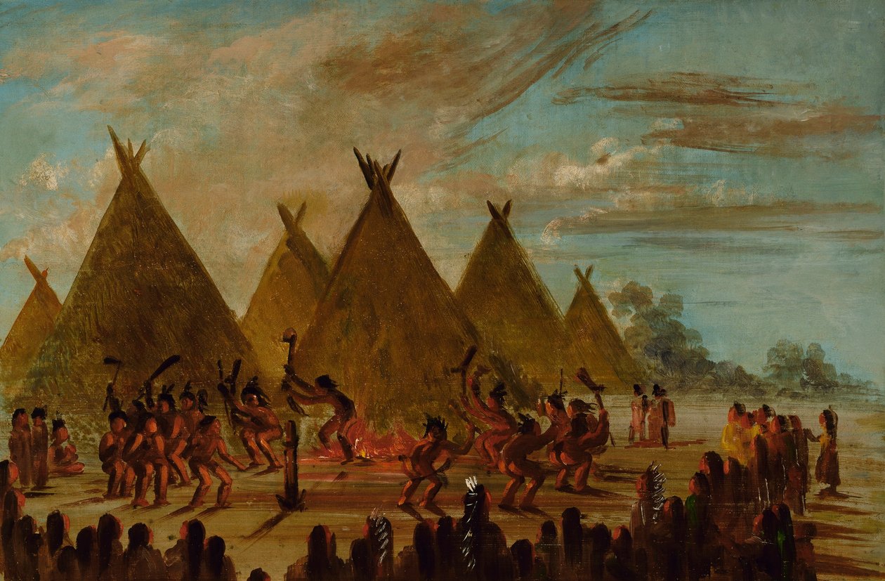 Krigsdans, Sioux av George Catlin
