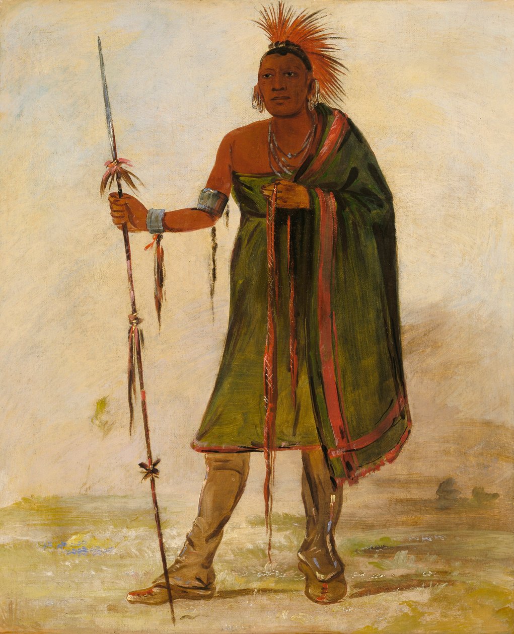 Wash-ím-pe-shee, galning, en framstående krigare av George Catlin